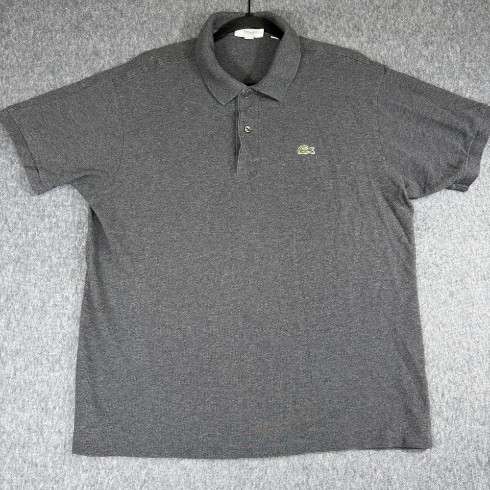 Lacoste Polo Shirt Mens XL Gray Heather Classic Fit Croc Logo